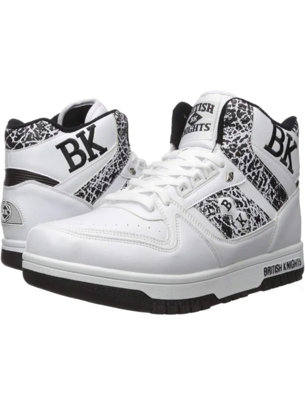 Womens White Black Tennis Shoes Casual Pull On High Top Athletic Running Sneaker